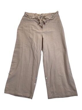 Soft Surroundings Wide Leg Gauzy Cotton Pants Size XLP Convertible Palazzo Beach
